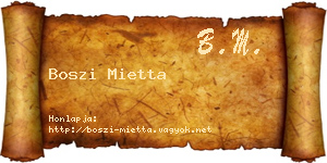 Boszi Mietta névjegykártya